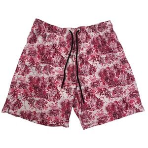 Members Only Mens Red Toile Tropical Tiger Swim Trunks Shorts Size Small